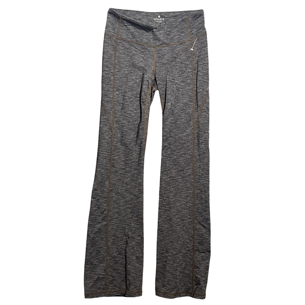Athleta Women's Size M Gray Heathered Activewear Pants Yoga Gym Flare Leg